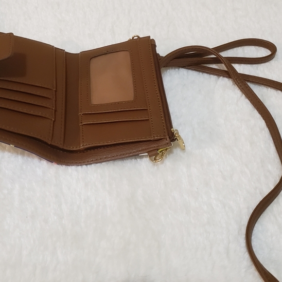 New Without Tags (NWOT) wallet wristlet crossbody bag, featuring a vibrant, mult - Picture 9 of 12